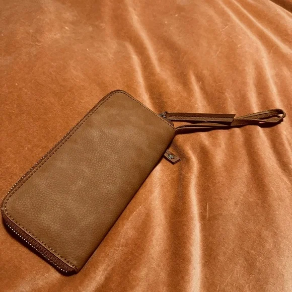 Free People Tan Leather Wristlet Wallet - Picture 2 of 3